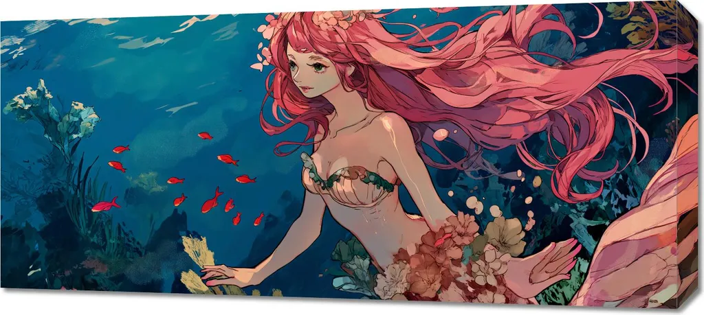 Quadro Ninfa dell'Oceano 90x40cm Prezzo Offerta | Stampa Tela Canvas