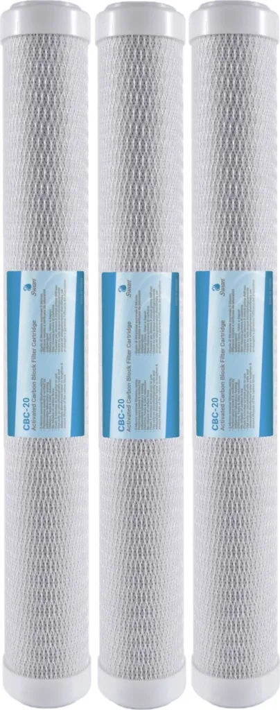 Set 3 Cartucce Bellerofonte CTO 20" per Filtrazione Acqua Potabile