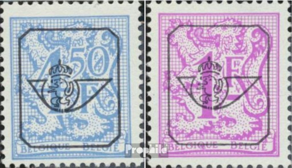 Briefmarken Belgien 1977 Mi 1891V,1902x V (kompl.Ausg.) Vorausentwertung postfrisch Löwe