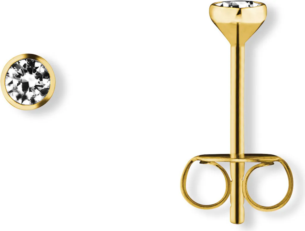 Clous d'oreilles discrets pour femme en Or et Zirconia - Bijou de Jour