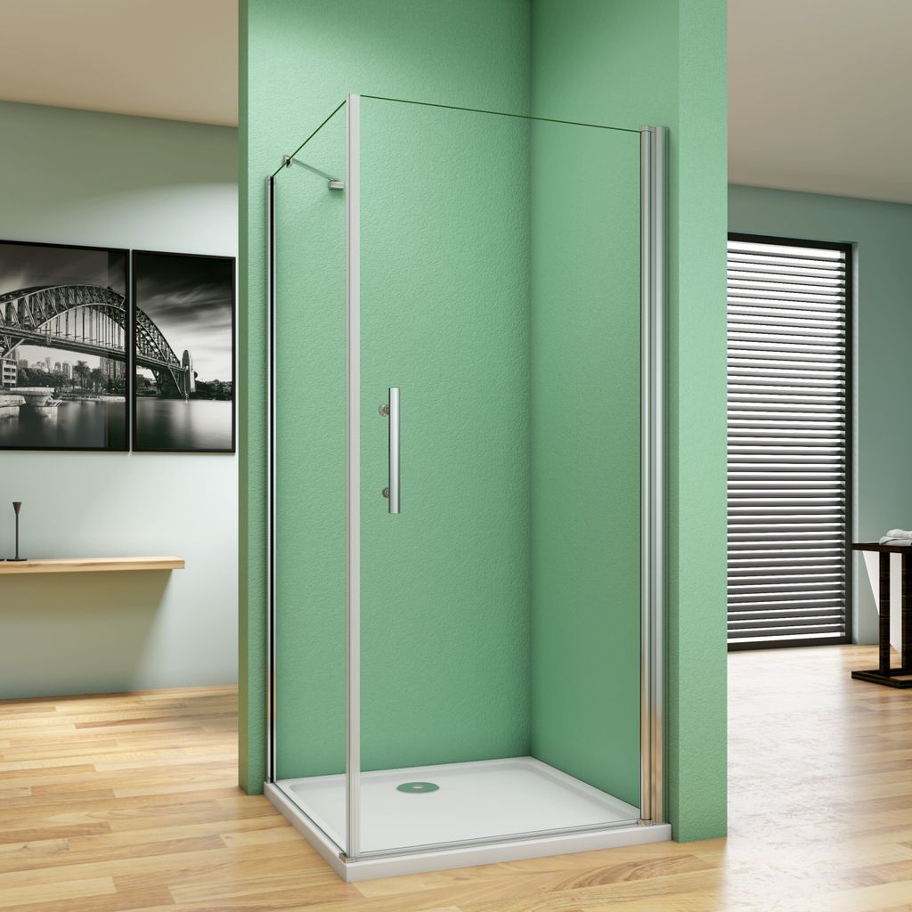 70-100cm H:197cm Drehtür Eckeinstieg Nischtür Duschabtrennung Duschkabine NANO Dusche mit Duschwand(76-100cm)