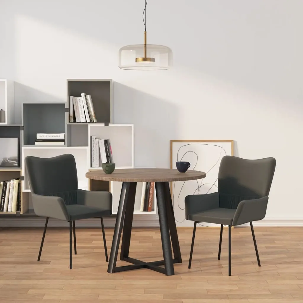 Coppia Sedie da Pranzo The Living Store Velluto Antracite
