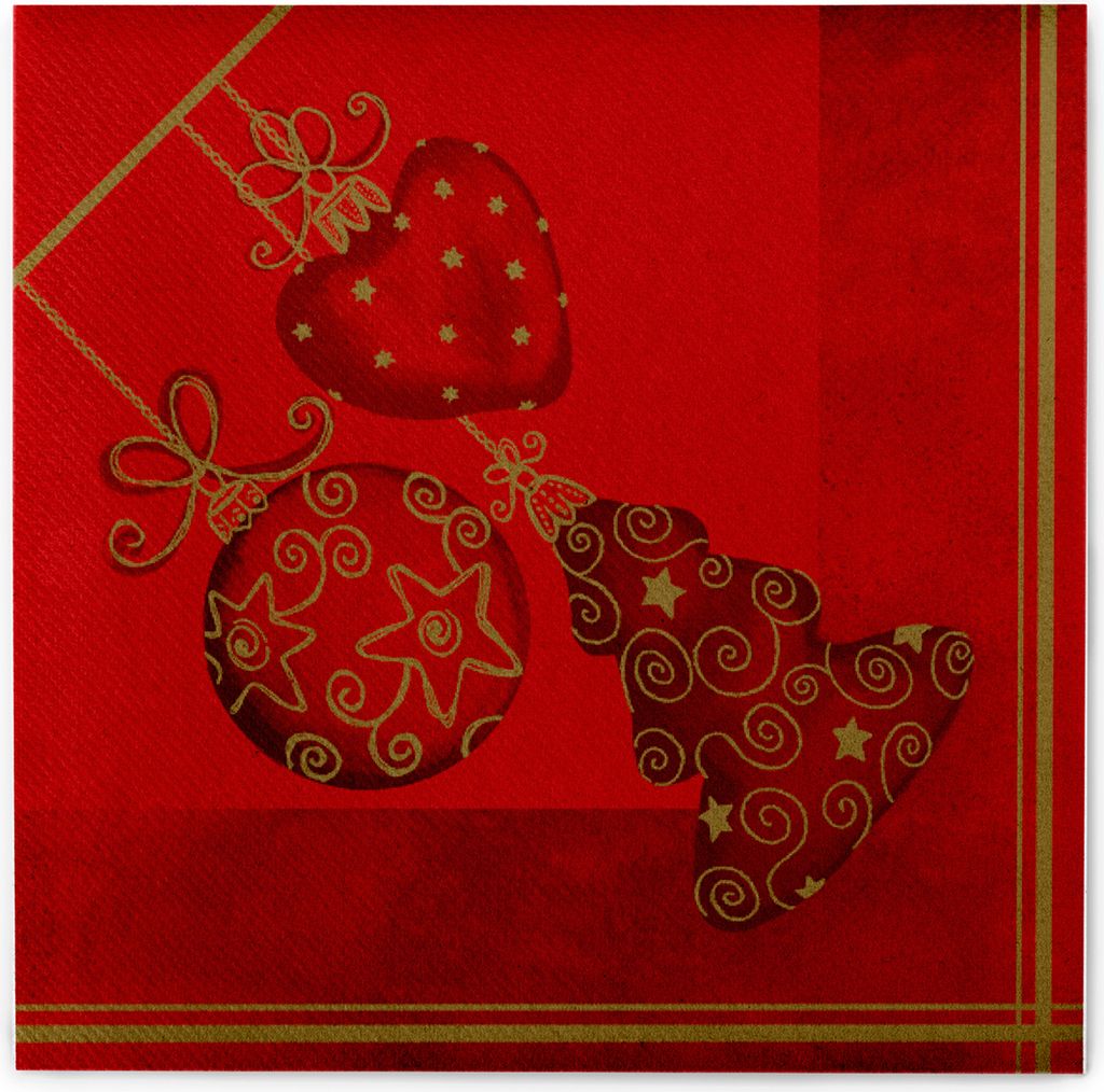 Sovie HOME Weihnachtsserviette Tiffany in Rot aus Linclass Airlaid 40 x 40 cm, 12 Stück