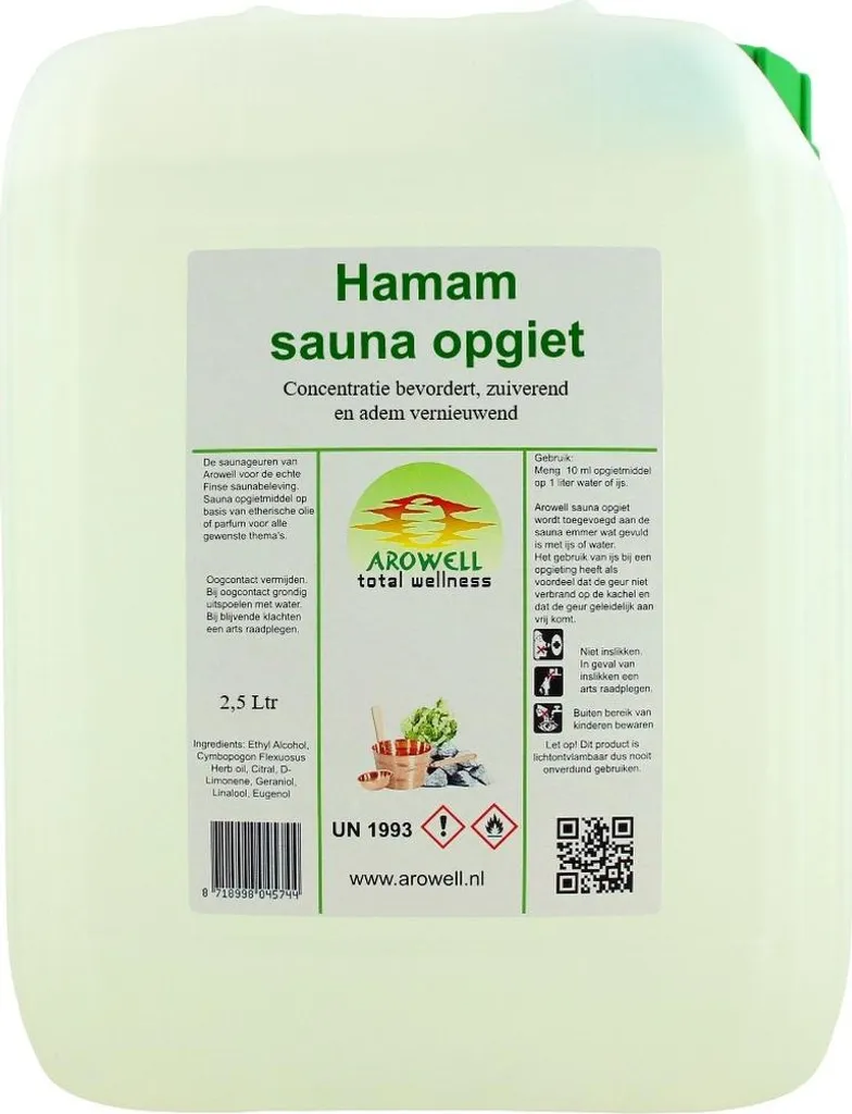 Concentré Parfumé Hammam Sauna Arowell : Élimine les Odeurs de Spa 2,5L