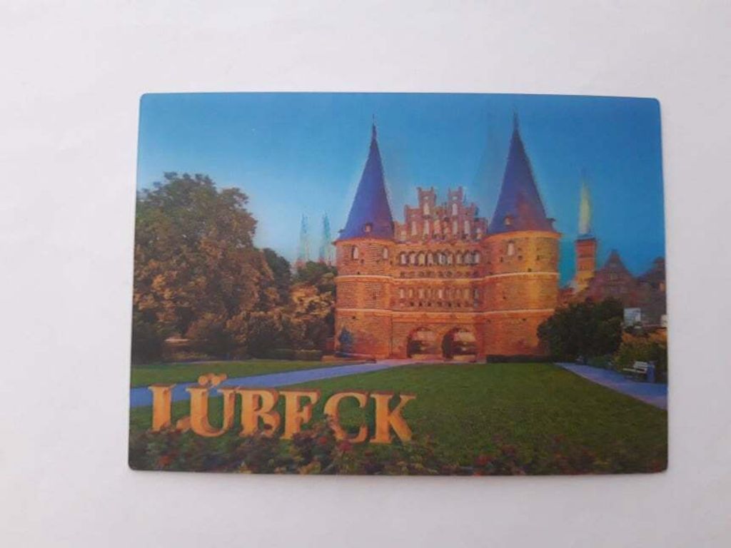 3 D Ansichtskarte Lübeck, Holstentor, Postkarte Wackelkarte Produktbild 