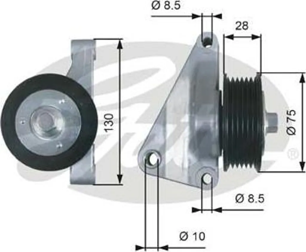 Galet de renvoi pour courroie d'accessoire GATES T36422 OE L51015930