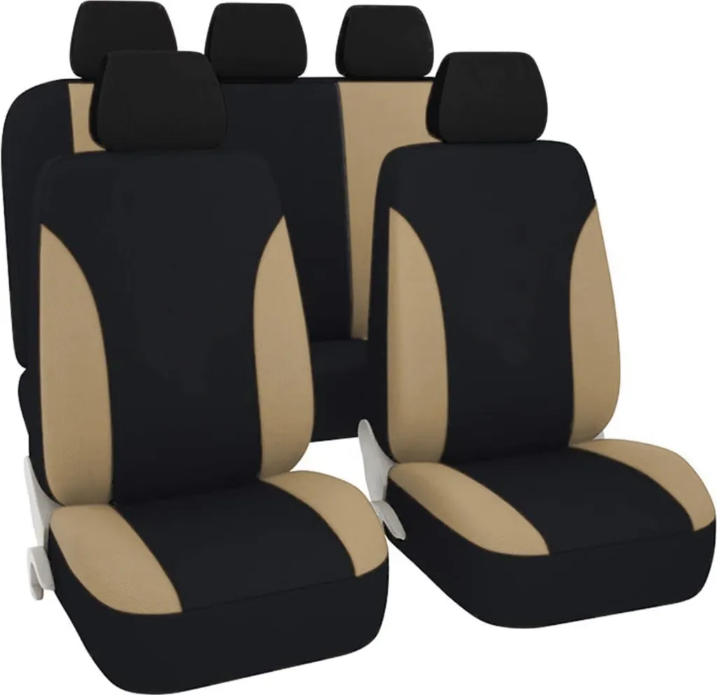 Set Coprisedili Auto SB102 Nero/Beige - Preserva il Valore del Veicolo