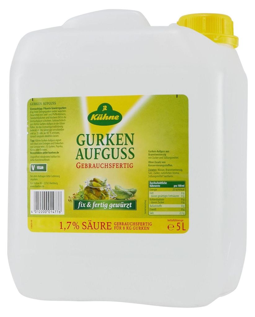 Kühne Gurken Aufguss 1,7% Säure 5L Produktbild 