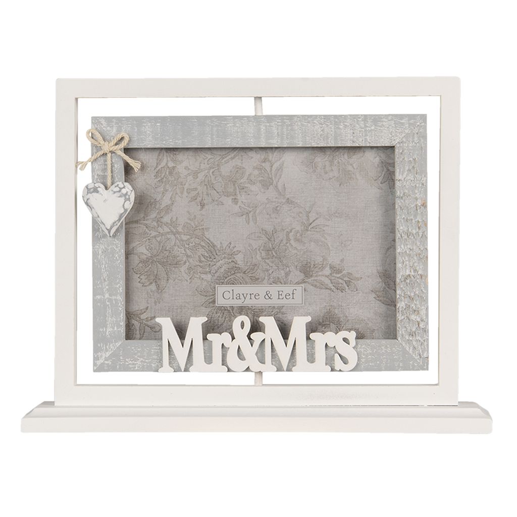 Clayre & Eef Bilderrahmen 18x13 cm Grau MDF