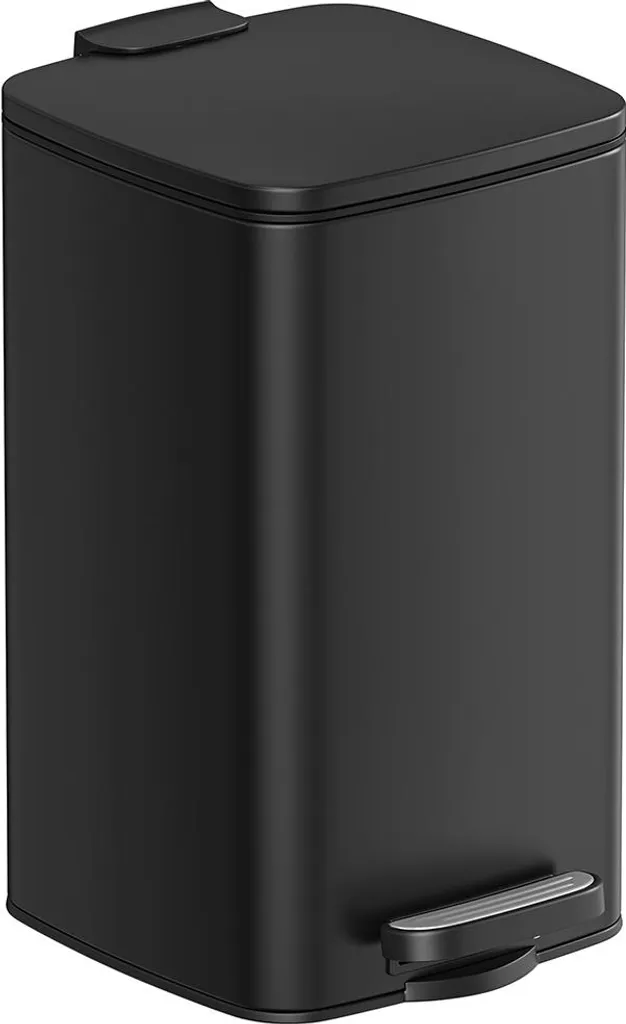 Poubelle cosmétique noire à pédale 3L avec couvercle pour salle de bain