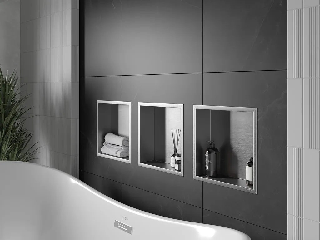 Mexen X-Wall-R Étagère à Encastrer 30x30 cm Inox, Réf 1910303010 - 2