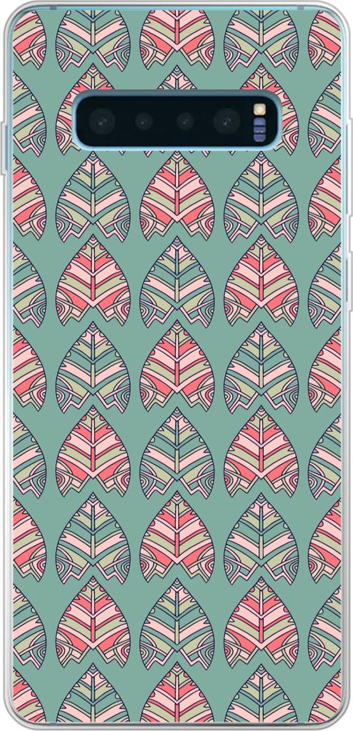 MuchoWow Handyhülle Schutzhülle Hülle für Telefoonhoesje Samsung Galaxy S10 Plus Muster - Tribal - Retro Silikon Softcase Handy Hülle - Schu...