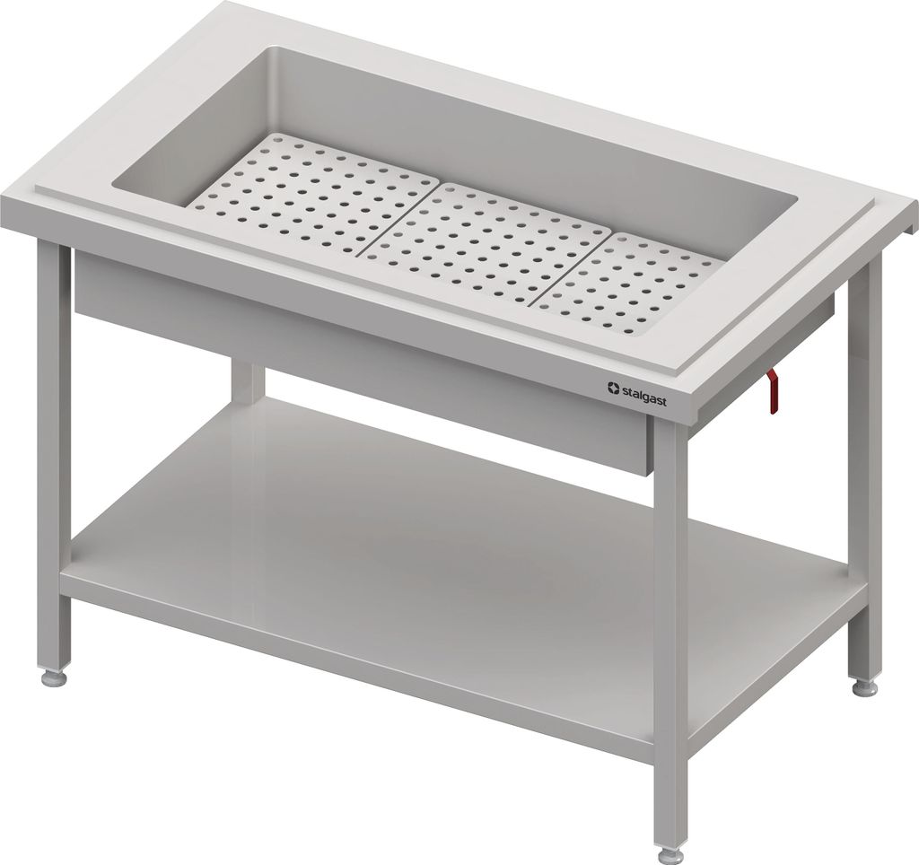 Neutralausgabe mit Eiswanne 3x GN1/1, 1245x750x880 mm, Edelstahlabdeckung