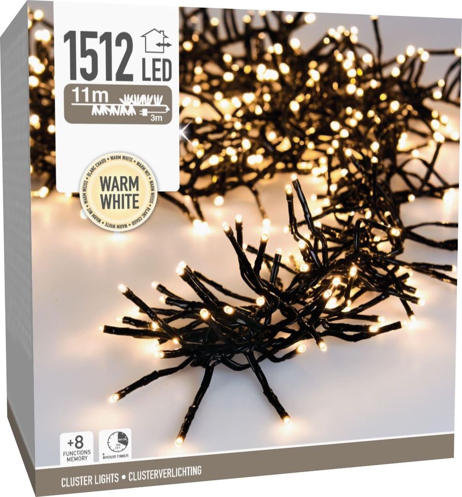 Clusterové osvětlení / vánoční osvětlení 1512 LED - teplá Obrázek produktu 