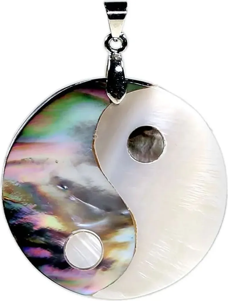 Pendentif Yin Yang Nacre 3,5 cm - Set de 5 Pièces pour Bijoux Zen et Équilibrés