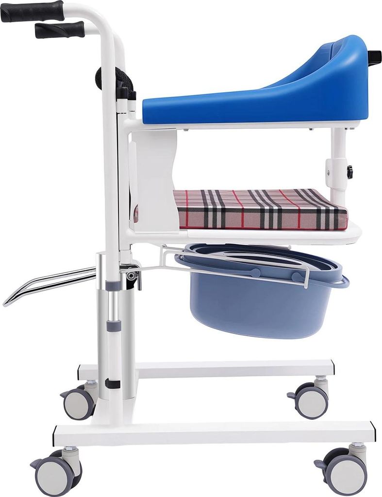 Hydraulischer Patienten-Liftrollstuhl - Transfer- und Transportstuhl - 90 kg Tragkraft - manuell - nicht faltbar - für Zuhause und Pflegeheim