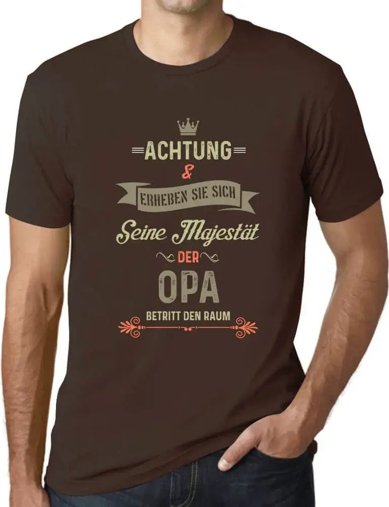 Herren Grafik T-Shirt Seine Majestät Der Opa Öko-Verantwortlich Vintage Jahrgang Kurzarm Lustige Druck Geburtstag Geschenk Mann