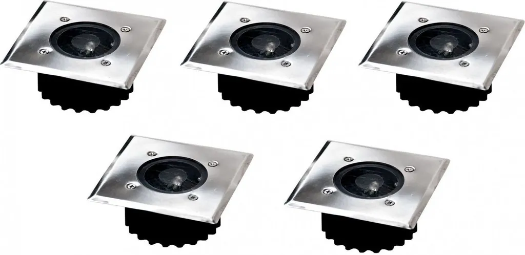 Spot LED Solaire Encastrable Sol Inox IP65 pour Allée et Jardin - 5x