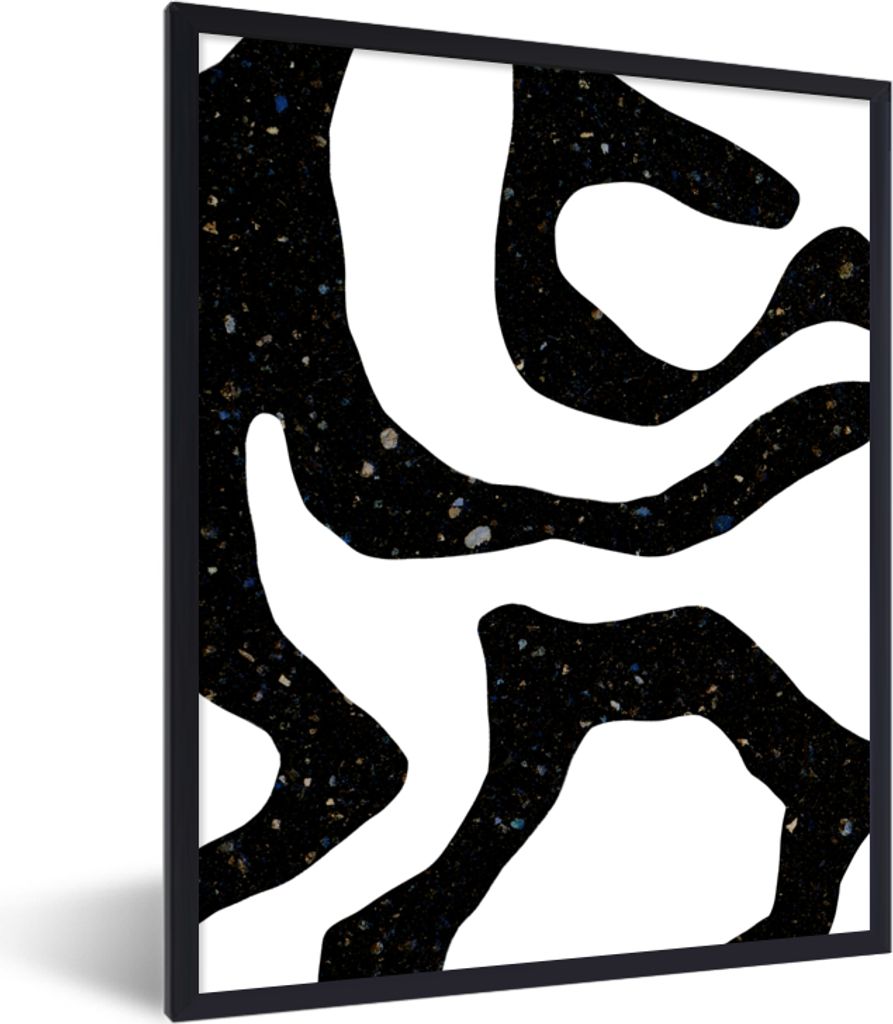 MuchoWow Gerahmtes Poster Abstrakt - Minimalismus - Design 30x40 cm - Poster mit Schwarzem Bilderrahmen Wandposter Rahmen Foto Bilder - Wanddeko ...