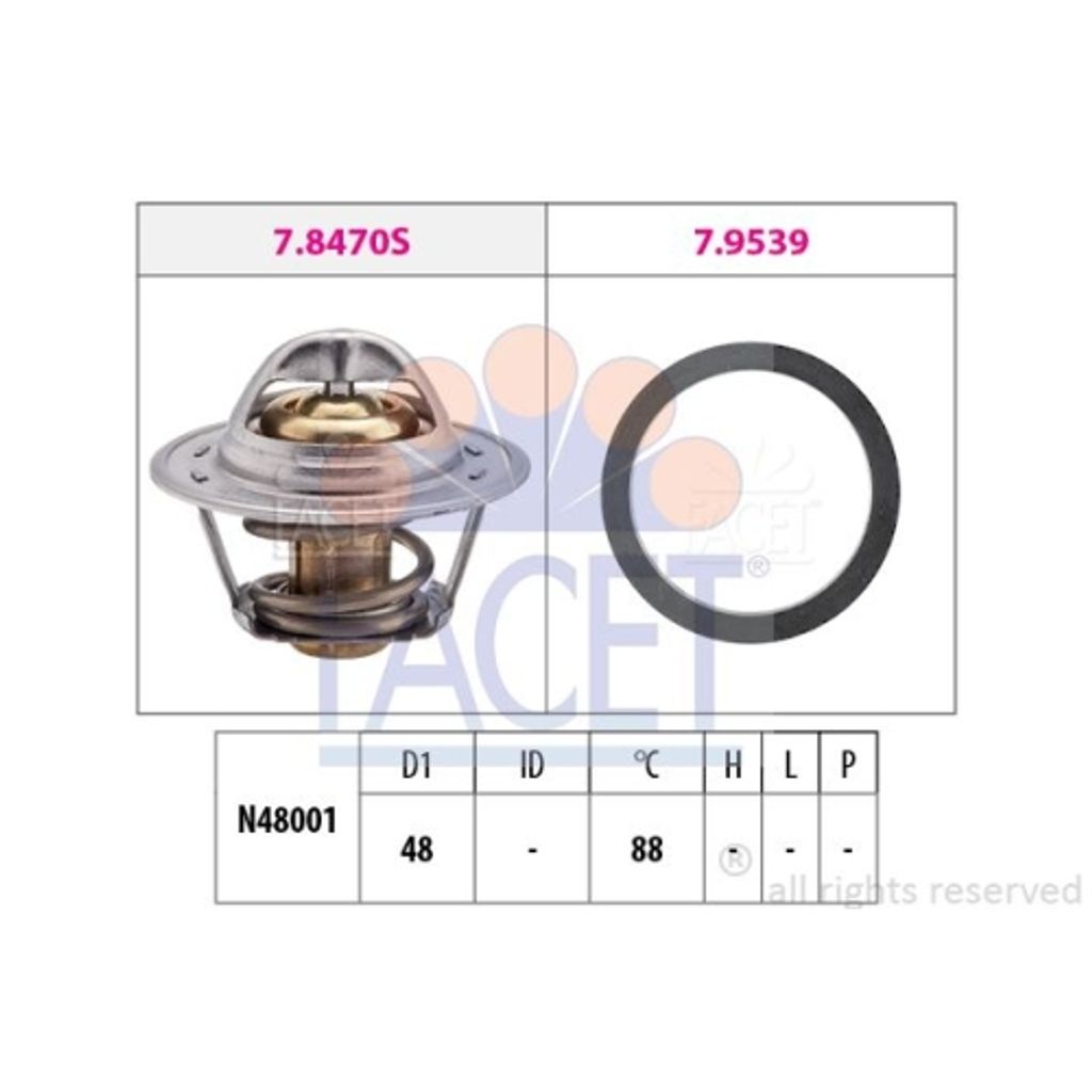 Thermostat Kühlmittel Facet 7.8470 Italy - Oe Equivalent für Ford
