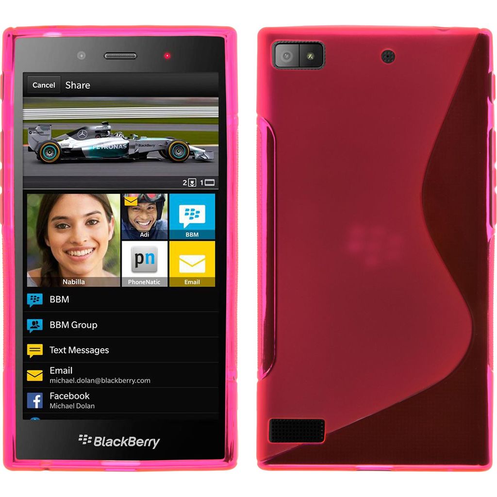 PhoneNatic Case für BlackBerry Z3 Hülle Silikon pink S-Style Cover Z3 Tasche + 2 Schutzfolien
