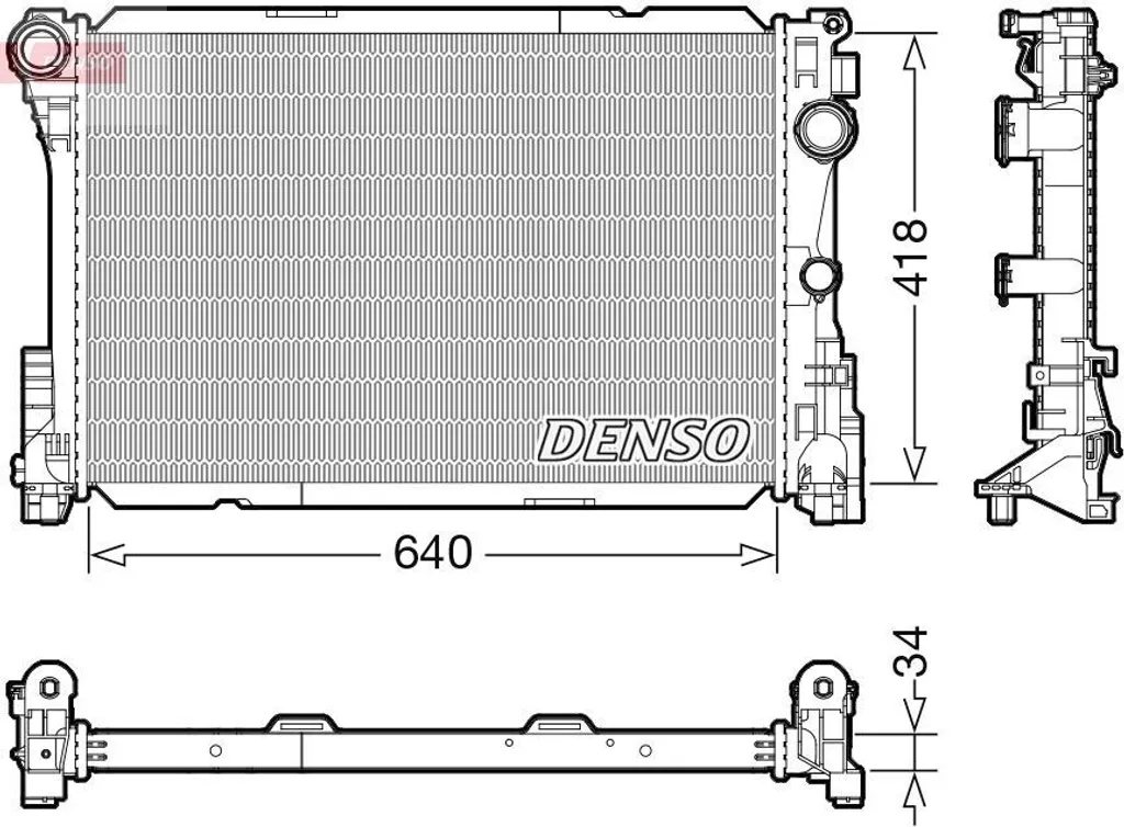 Radiateur DENSO DRM17115 haute efficacité thermique pour Mercedes SL