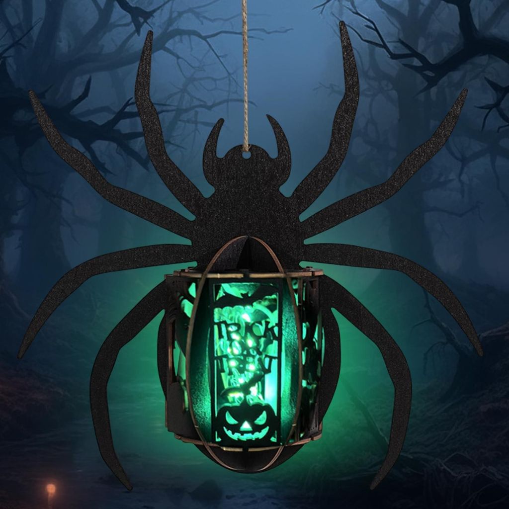 Doe-Het-Zelf Houten Halloween Lantaarn Knutselset voor Productafbeelding 