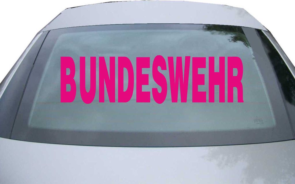 Indigos UG - Aufkleber Heckscheibe & Motorklappe DE2639 - pink - 600x160 mm - Bundeswehr in grau - Auto Scheiben Fenster Heckklappe Tuning Racing J...