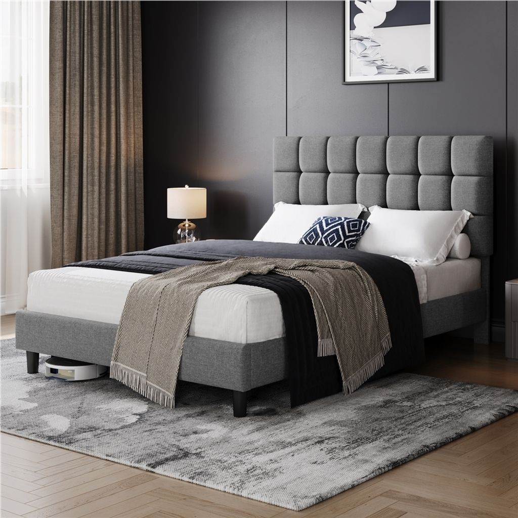 Yaheetech Polsterbett Doppelbett mit Höhenverstellbarem Produktbild 