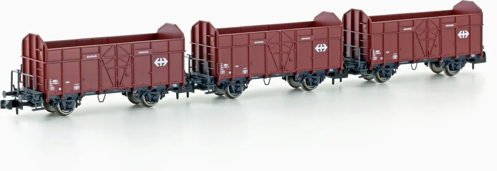 Set de 3 Wagons Fbkk SBB pour Réseau Ferroviaire N Hobbytrain H24302