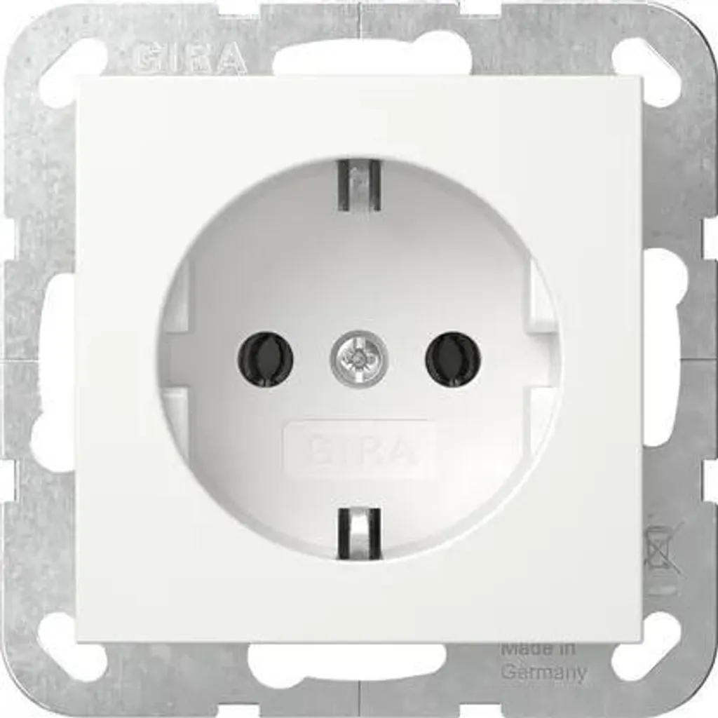 Prise avec contact de protection SRK 418027 robuste en finition blanc pur