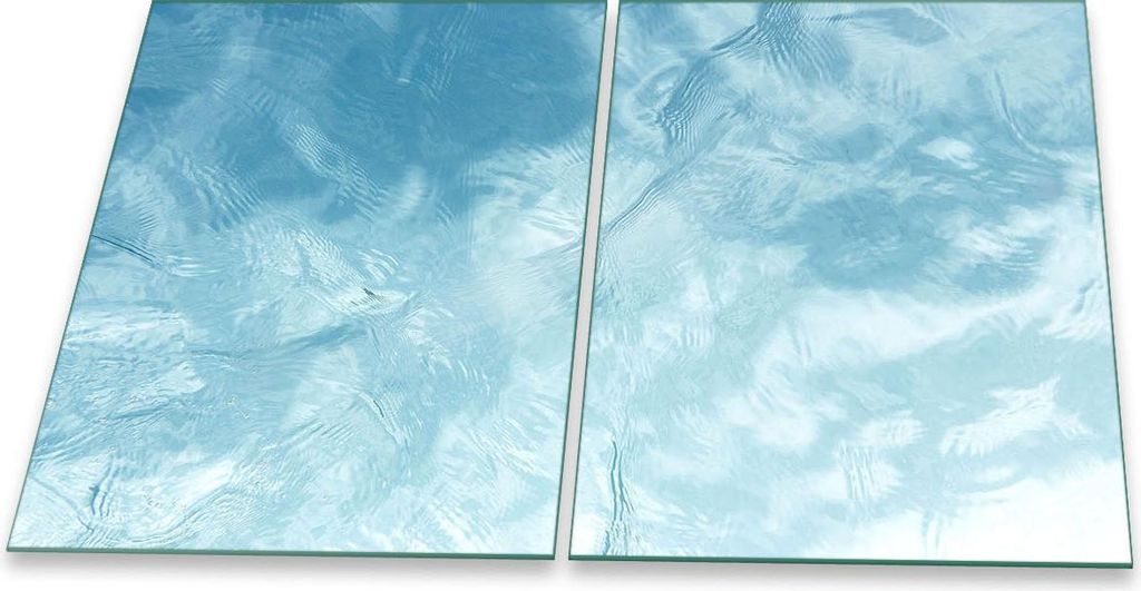 Herdabdeckplatte Glaskeramik 2-Teilig 2x40x52 Abstrakt Blau Abdeckung Spritzschutz