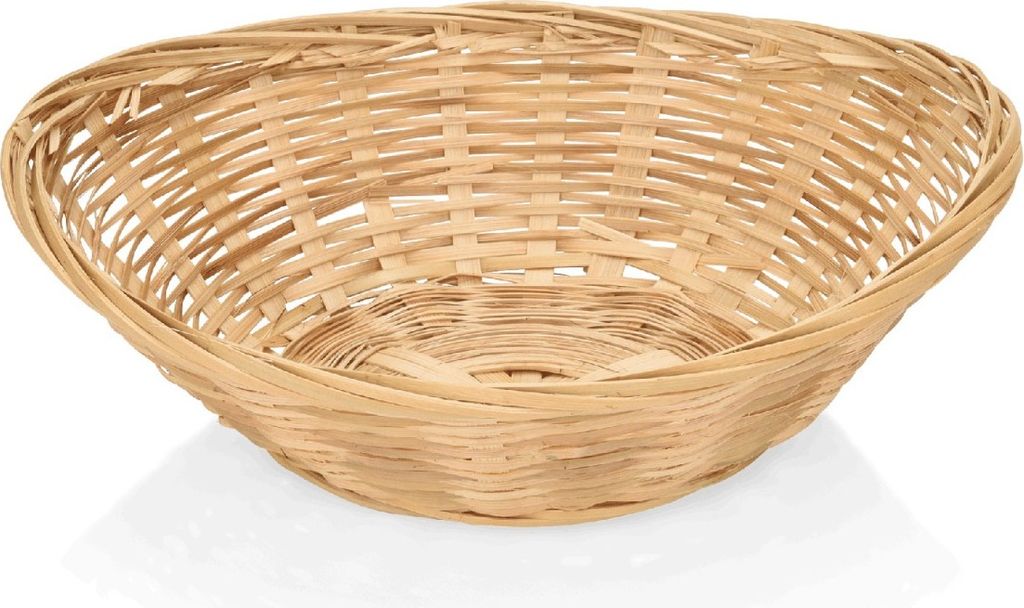 Tischkorb / Brotkorb oval beige Holz 23,5 x 18,5 x 6 cm Produktbild 