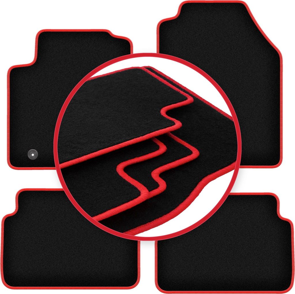 CARLUX-RED Autofußmatten für: Ford Focus MK1 FL Fließheck, Limousine, Kombi (2001-2004)