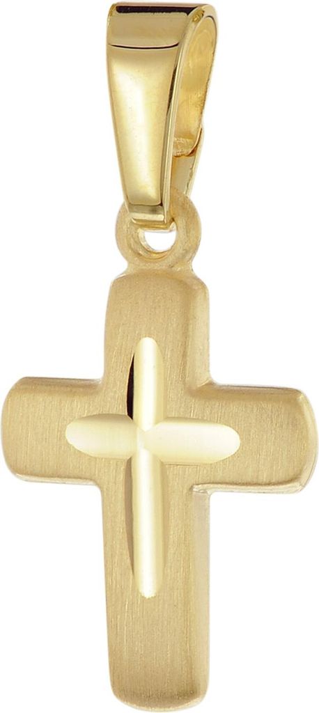 trendor 21316 Kinder Kreuz-Anhänger Gold 585 / 14K 12 mm