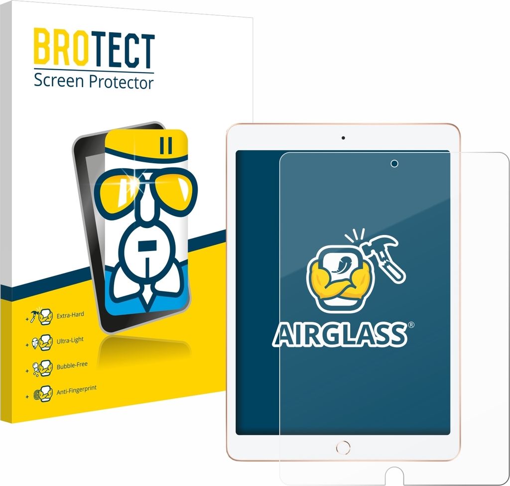 BROTECT Schutzglas für Apple iPad 10.2" WiFi 2020 (8. Gen.) Schutzfolie Panzer Folie Glas Display Schutz klar