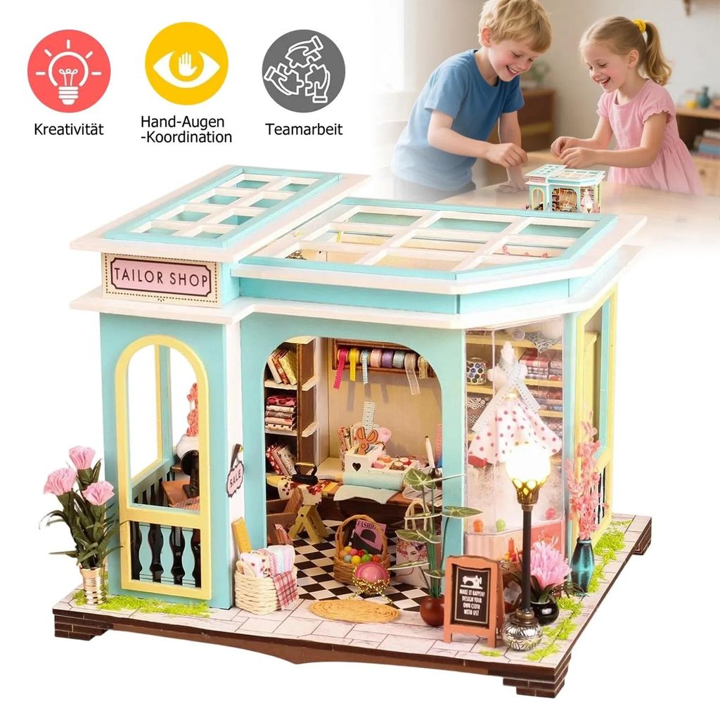 Poppenhuis accessoires, doe-het-zelf miniatuurhuis set, Productafbeelding 
