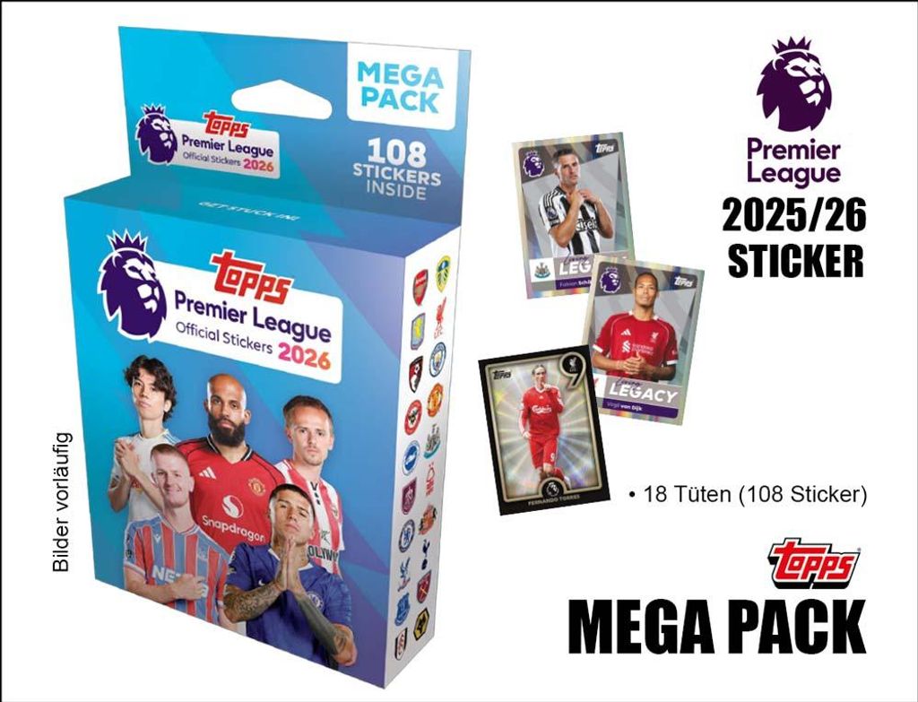 Topps Premier League 2025/26 – Mega-Pack der Produktbild 