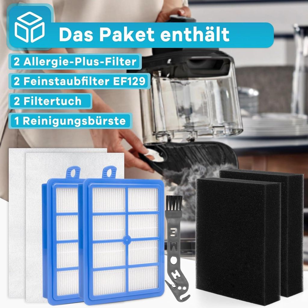 MohMus Filtro HEPA per Aspirapolvere AEG Electrolux & Philips - Compatibile con AEG AEF12, AEF13W, AFS1W Allergy Plus Filter | Compatibile con Electrolux EFH12, Philips FC8038/01, Tornado, Volta
