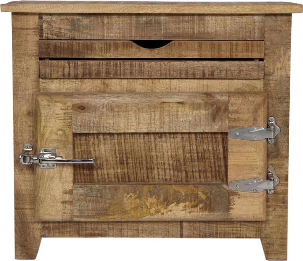 SIT Möbel Kommode | 1 Tür, 1 Schublade | Mangoholz massiv natur | B 67 x T 30 x H 60 cm | 02501-01 | Serie FRIGO