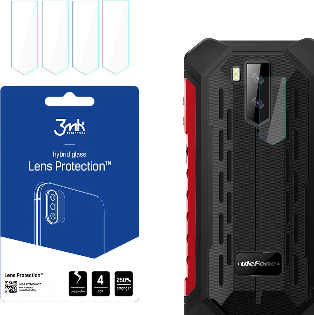 Protezione Fotocamera Ulefone Armor X9 3mk: Kit 4x Vetro Ibrido 6H