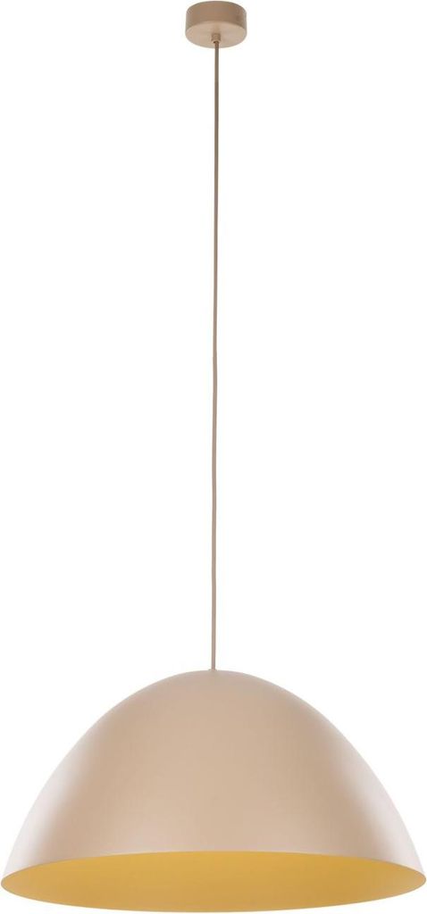 Hängelampe Metall E27 D: 50 cm H: max. 170 cm Beige rund Pendelleuchte