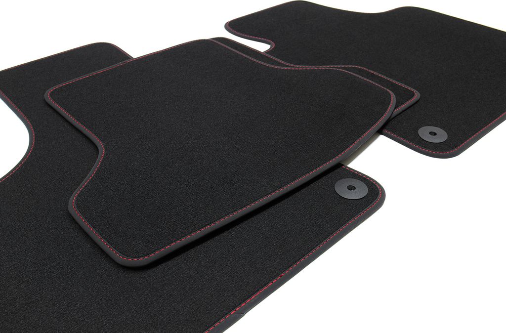 Ganzjahres Fußmatten passend für VW Tiguan 2 AD1 4Motion R-Line Bj. 2016-2024, Naht:Rot