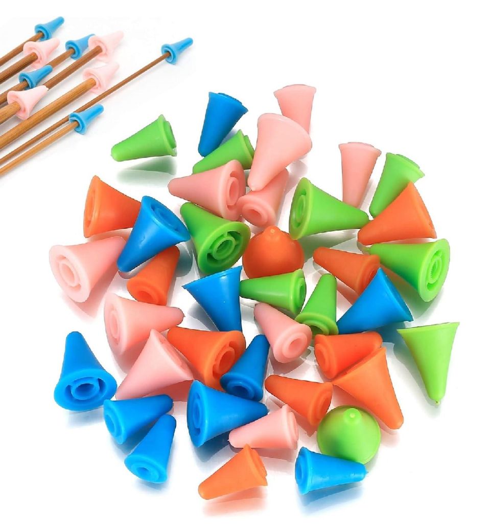 Schutzkappen für Stricknadelspitzen, Maschenstopper, 20 kleine + 20 große, Nadelkappen, Nadelspitzenstopper