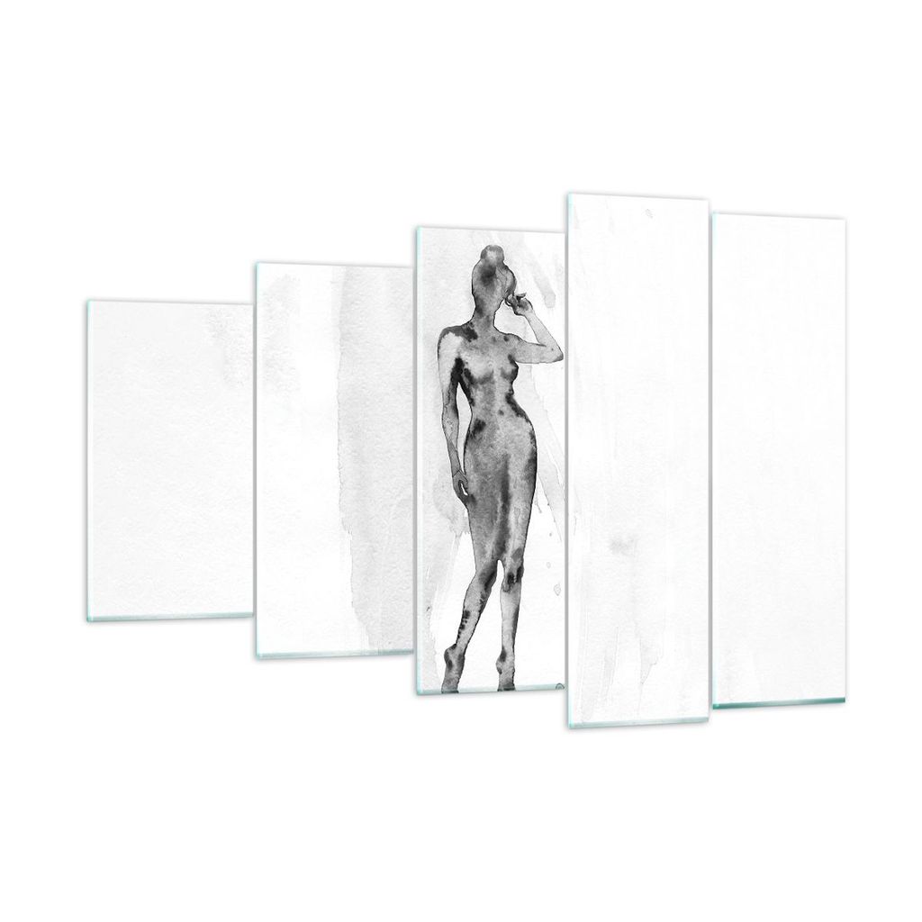 Bilder auf glas - 5 Teile - Nacktheit Frau Körper - 150x100cm - Glasbilder - Wandbilder - Bilder - zum Aufhängen bereit - Wanddekoration aus Glas...