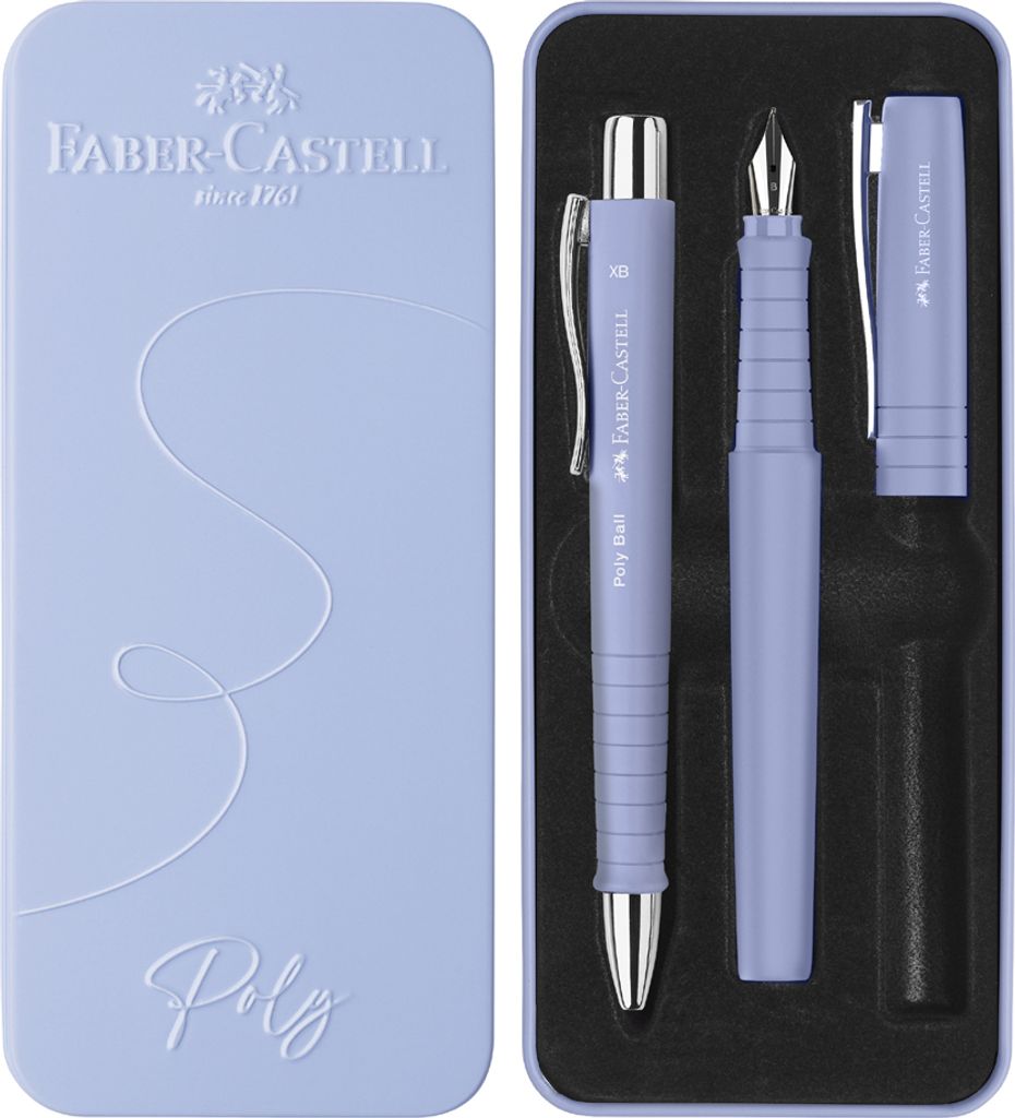 Zestaw prezentowy Faber-Castell Poly pióro i długopis Pale Iris