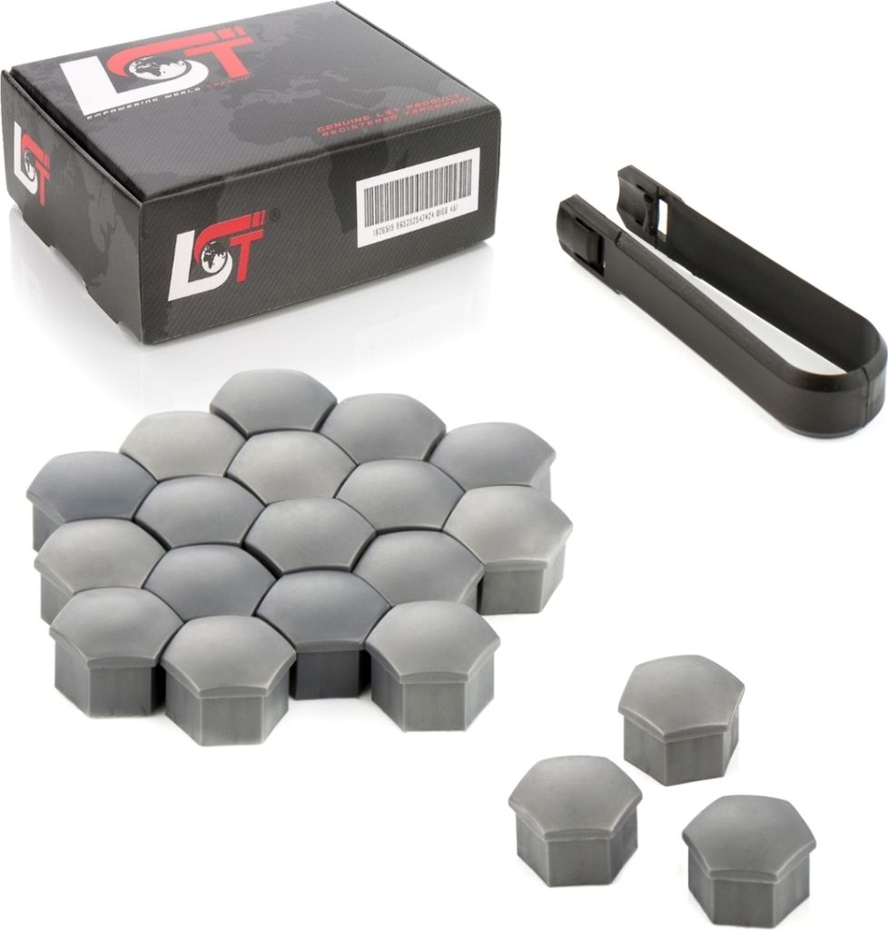 20x Radschrauben Abdeckkappen Radschraubenkappe 17mm grau für AUDI PORSCHE