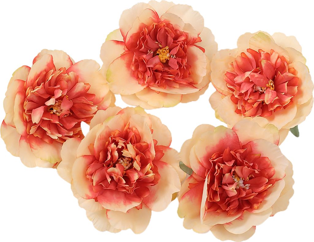 5pcs gefälschte Blumenkopfwetter-resistente romantische Kunstseidenblooming Peony Fake Flower Wedding Decoration-Rot
