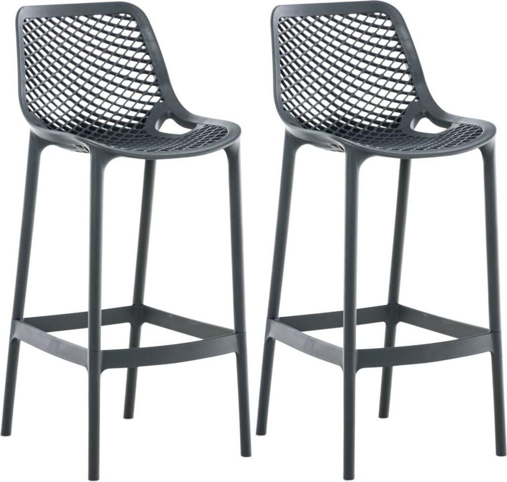 2er-Set Barhocker für den Außenbereich – Barhocker – Wasserabweisende und UV-beständige Farbe: Dunkelgrau