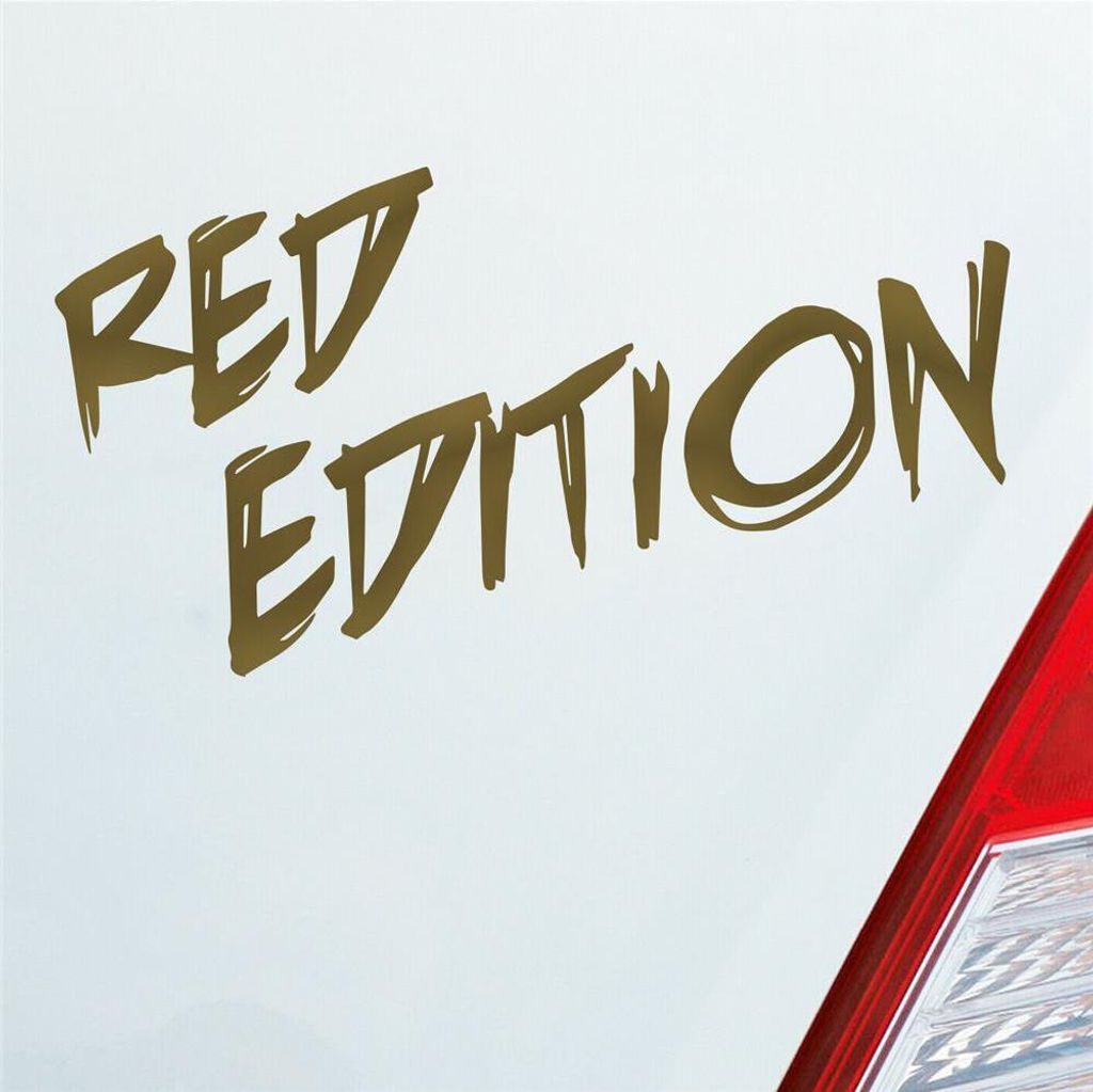 Auto Aufkleber Red Edition Auto Car Tuning 15x7 cm Gold Sticker Heckscheibenaufkleber